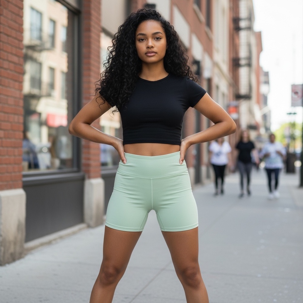 BuffBunny Mint Green High-Waist Shorts